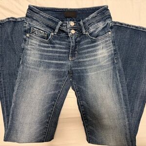 Buckle black flare jeans